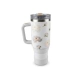 تراول ماگ 1200 میل گلدار سفید UYLEE - Image 2